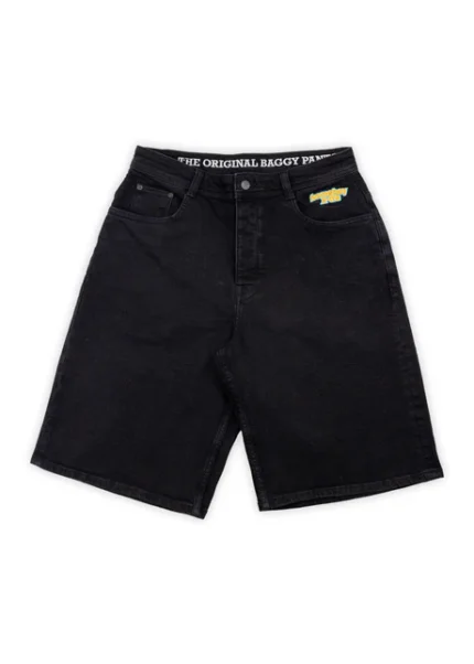 Washed Black Baggy Short