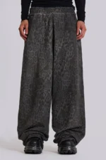 Charcoal Leopard Baggy Monster Sweatpants