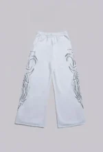 White Baggy Blade Sweatpants