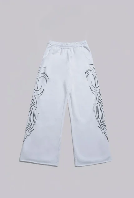 White Baggy Blade Sweatpants