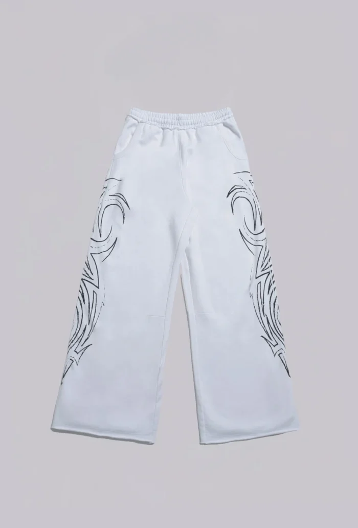 White Baggy Blade Sweatpants