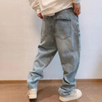 Baggy Balloon Fit Distressed Denim Jeans