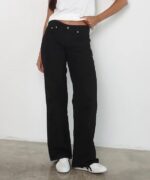 Rinse Black Baggy Low Rise Jeans