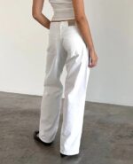 White Baggy Low Rise Jeans