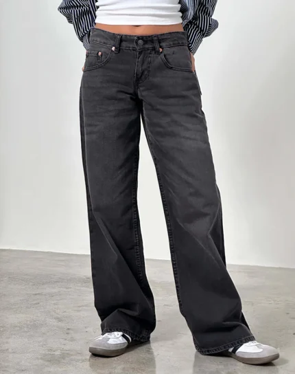 Vintage Black Baggy Low Rise Jeans